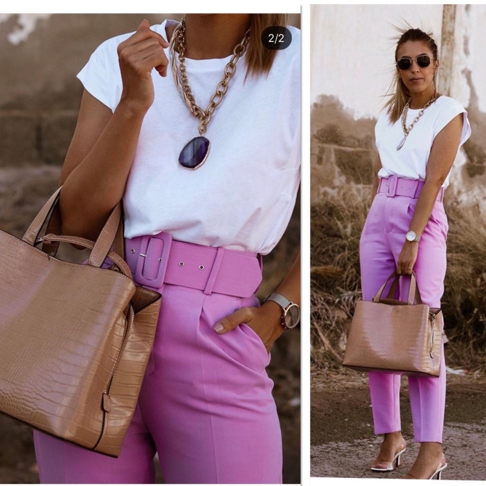 New with tags Zara high waisted belted pants